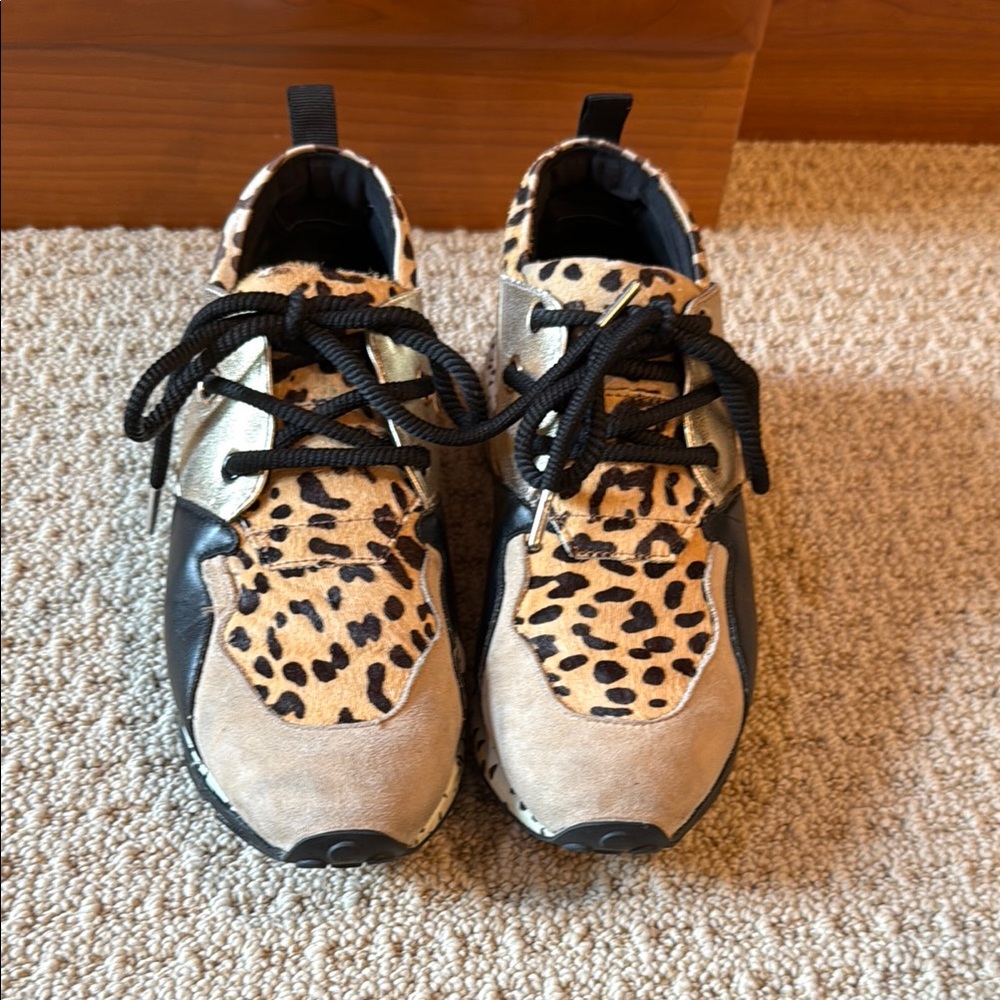Steve Madden Animal Print Wedge Sneakers Size 8